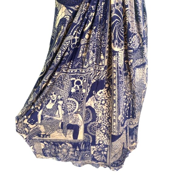 Jean Paul Gaultier Maille Femme Dress Crochet Tattoo Dress Size L Blue White JPG - Picture 7 of 14